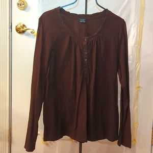 Brown Long Sleeve     'Faded Glory' XL Organic Cotton Shirt.